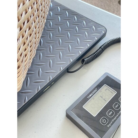 Vintage Simon Handmade Woven Basket Handbag Beige Gold Pink Dual Handles Neutral - Picture 9 of 9